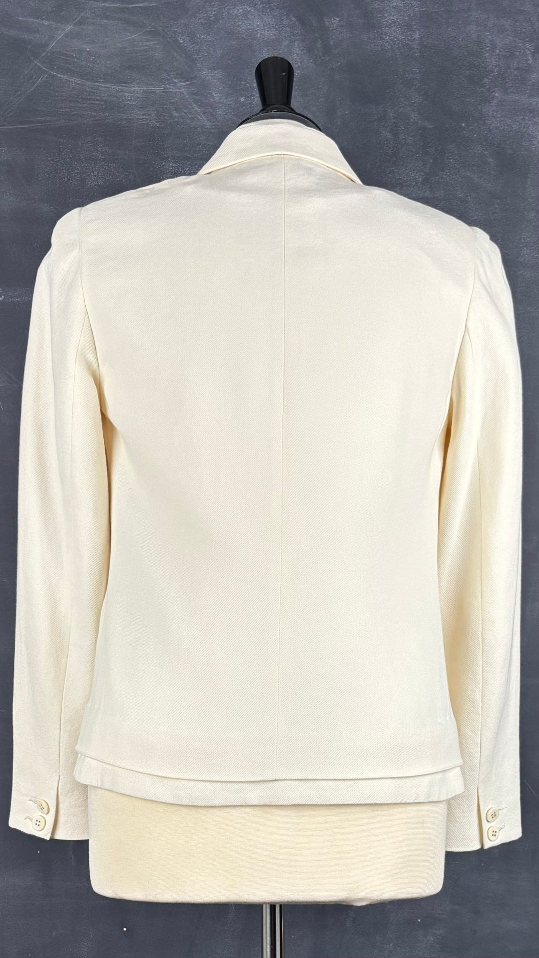 Blazer léger blanc crème JBrand, taille 4 (xs). Vue de dos.