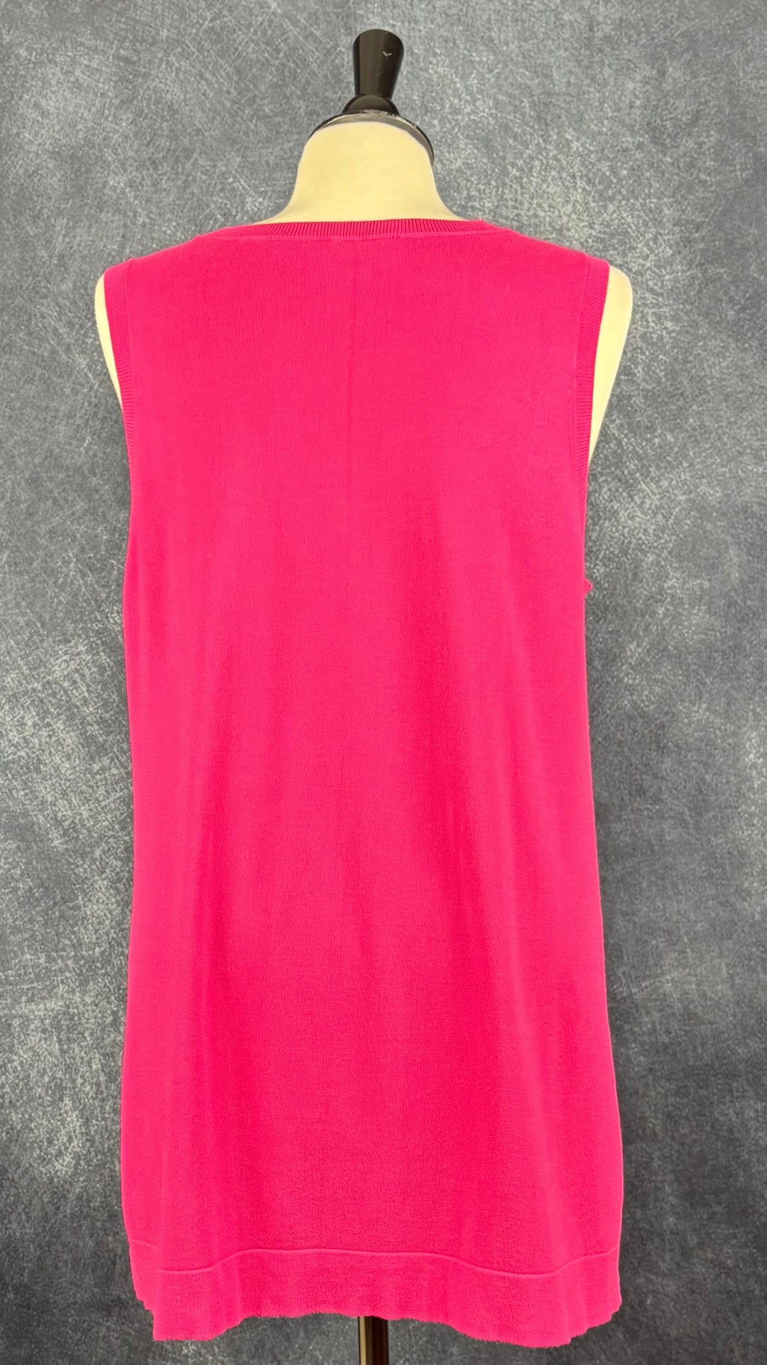 Camisole en fin tricot fuchsia Tristan, taille xl. Vue de dos.