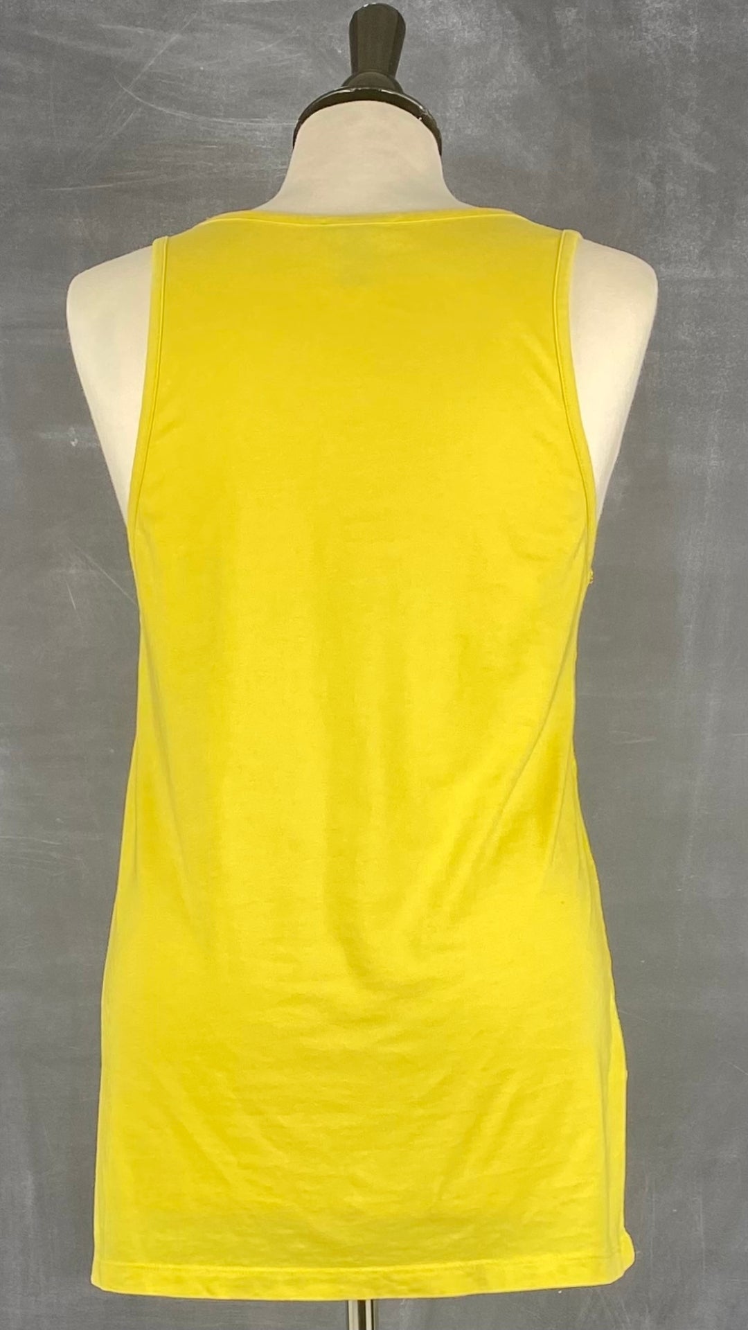 Camisole jaune en coton pima Tristan, taille small. Vue de dos.