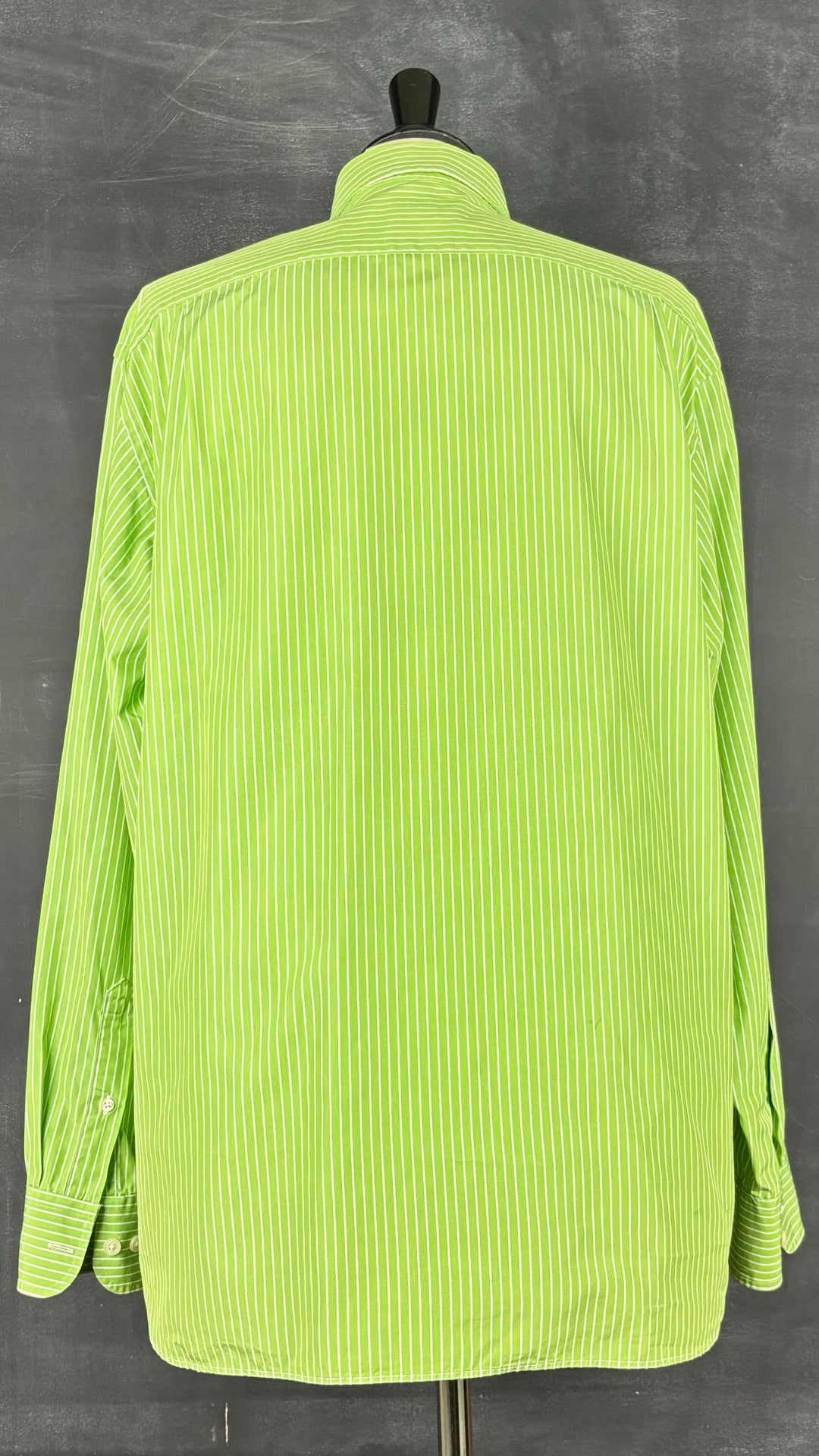 Chemise à rayures vertes J.Crew, taille medium. Vue de dos.