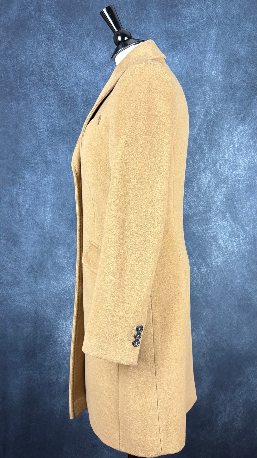 Manteau chameau en mélange de laine Esprit, taille 6. Vue de côté.