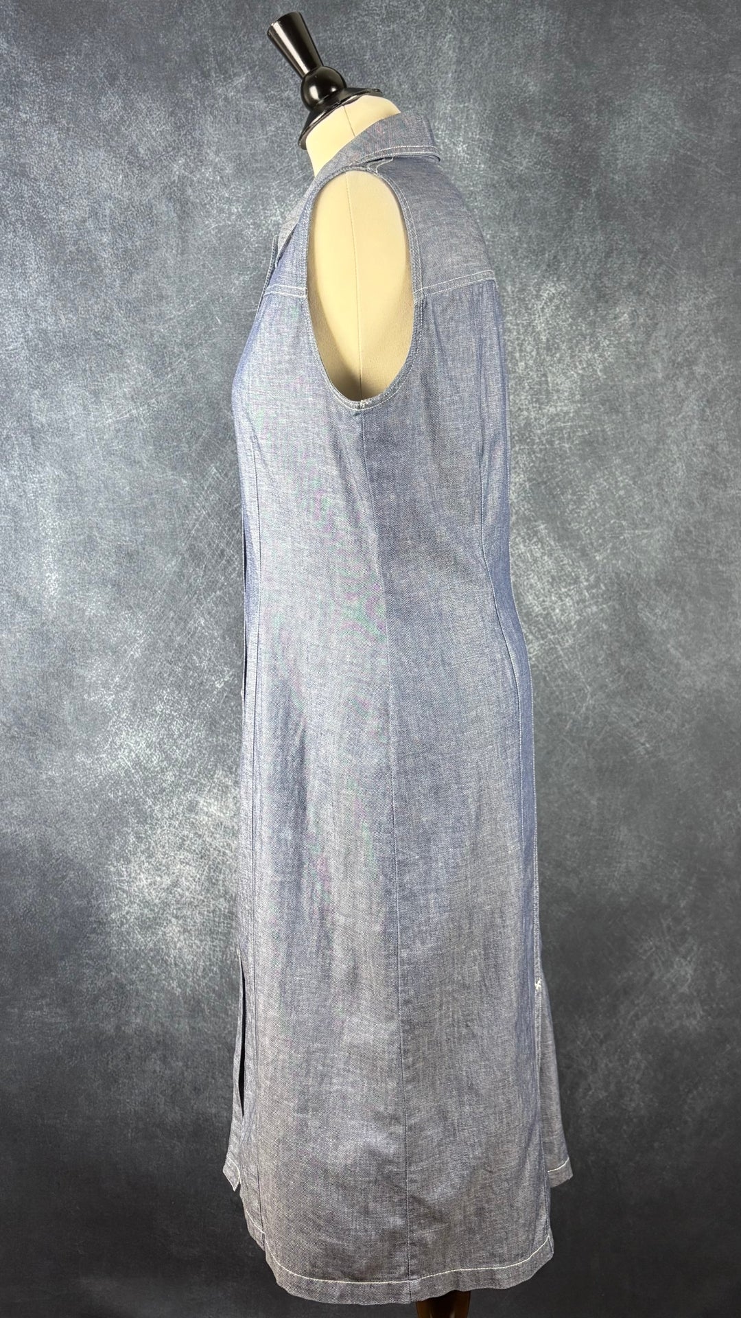 Robe chemisier sans manches style jeans Part Two, taille 10 (m). Vue de côté.