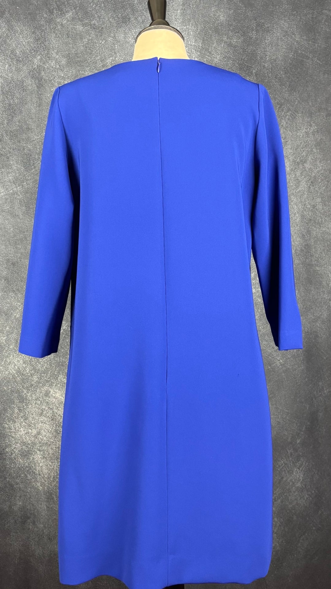 Robe droite bleu royal avec poches Éditions de robes, taille 10 (l). Vue de dos.