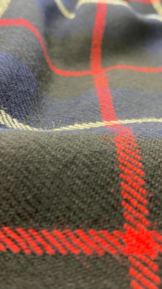 Veste blazer à carreaux en laine vintage, medium. Vue de près du tissu.