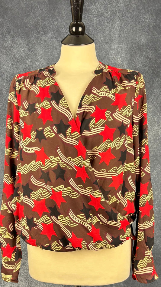 Blouse étoilée colorée Scotch & Soda Maison Scotch, taille small. Vue de face.