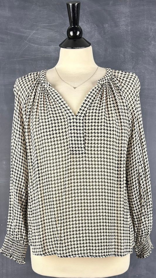 Blouse pied de poule Part Two, taille 36 (xs/s). Vue de face.