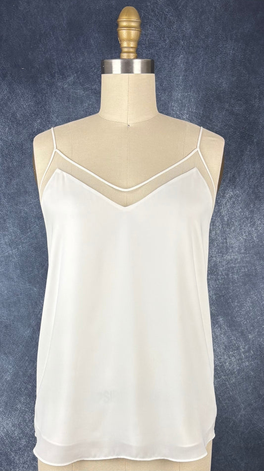 Camisole délicate crème à encolure en V Babaton, taille xs (qui peut faire small). Vue de face.
