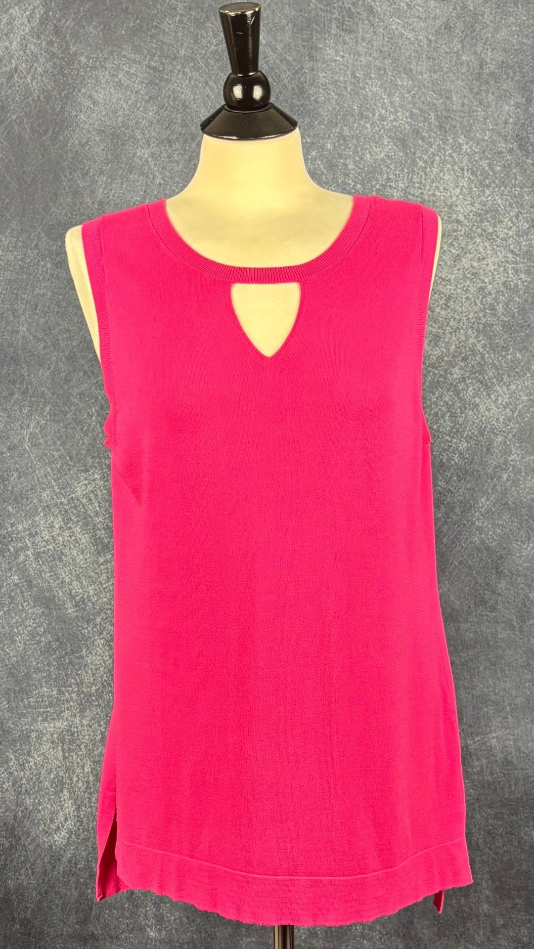 Camisole en fin tricot fuchsia Tristan, taille xl. Vue de face.