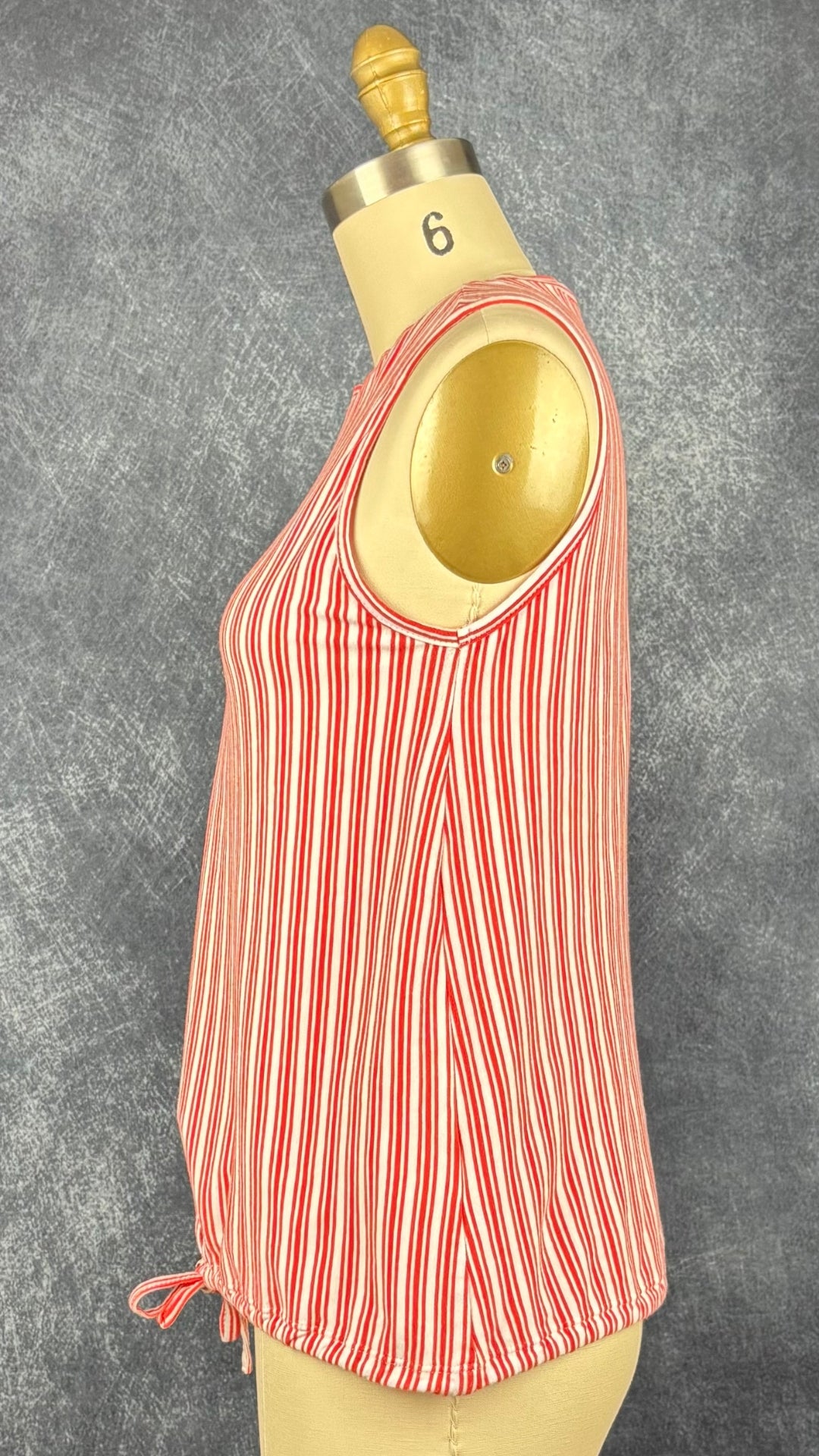 Camisole à rayures en jersey de coton avec ourlet ajustable, Tristan, taille small. Vue de côté.