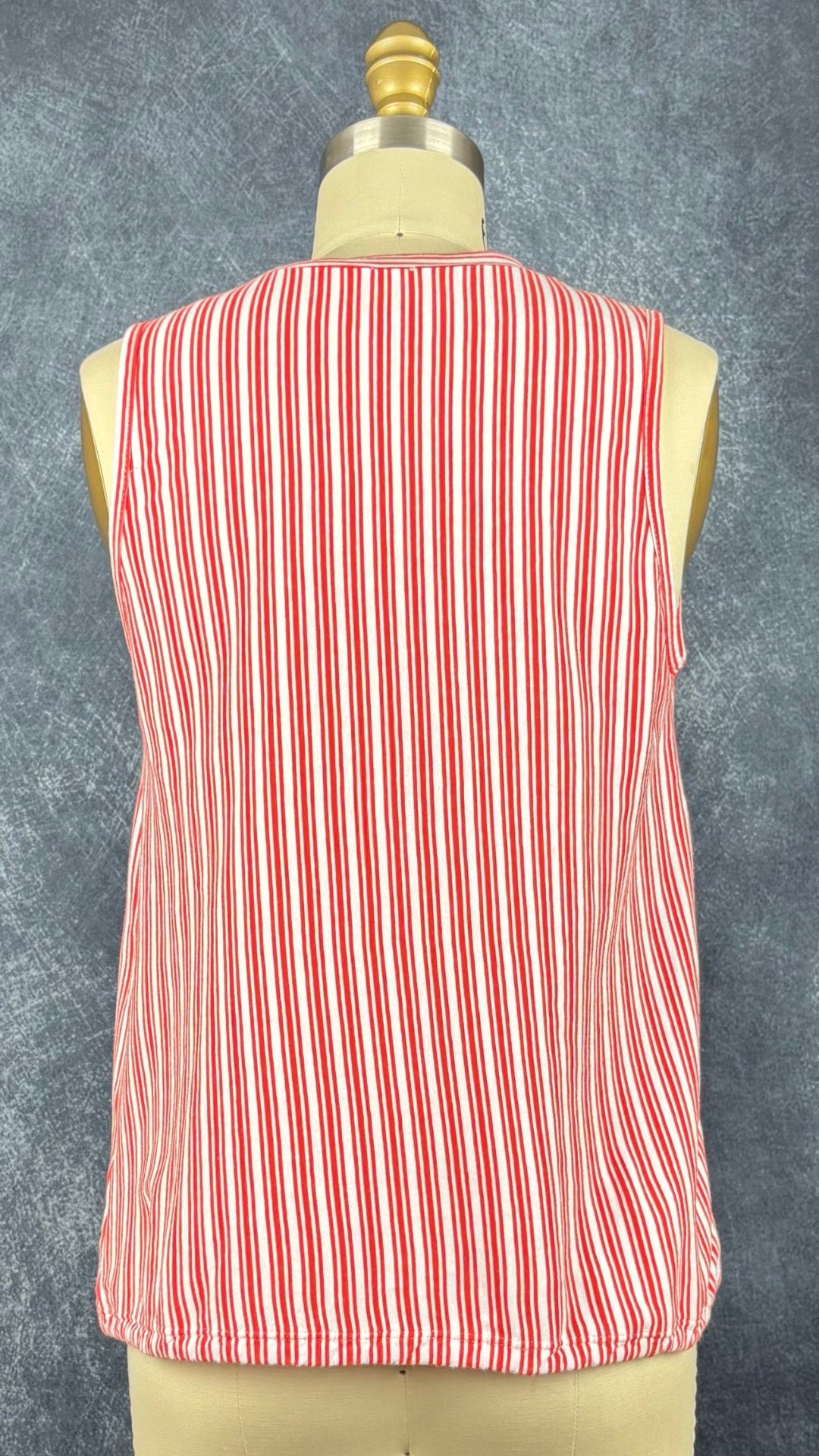 Camisole à rayures en jersey de coton avec ourlet ajustable, Tristan, taille small. Vue de dos.
