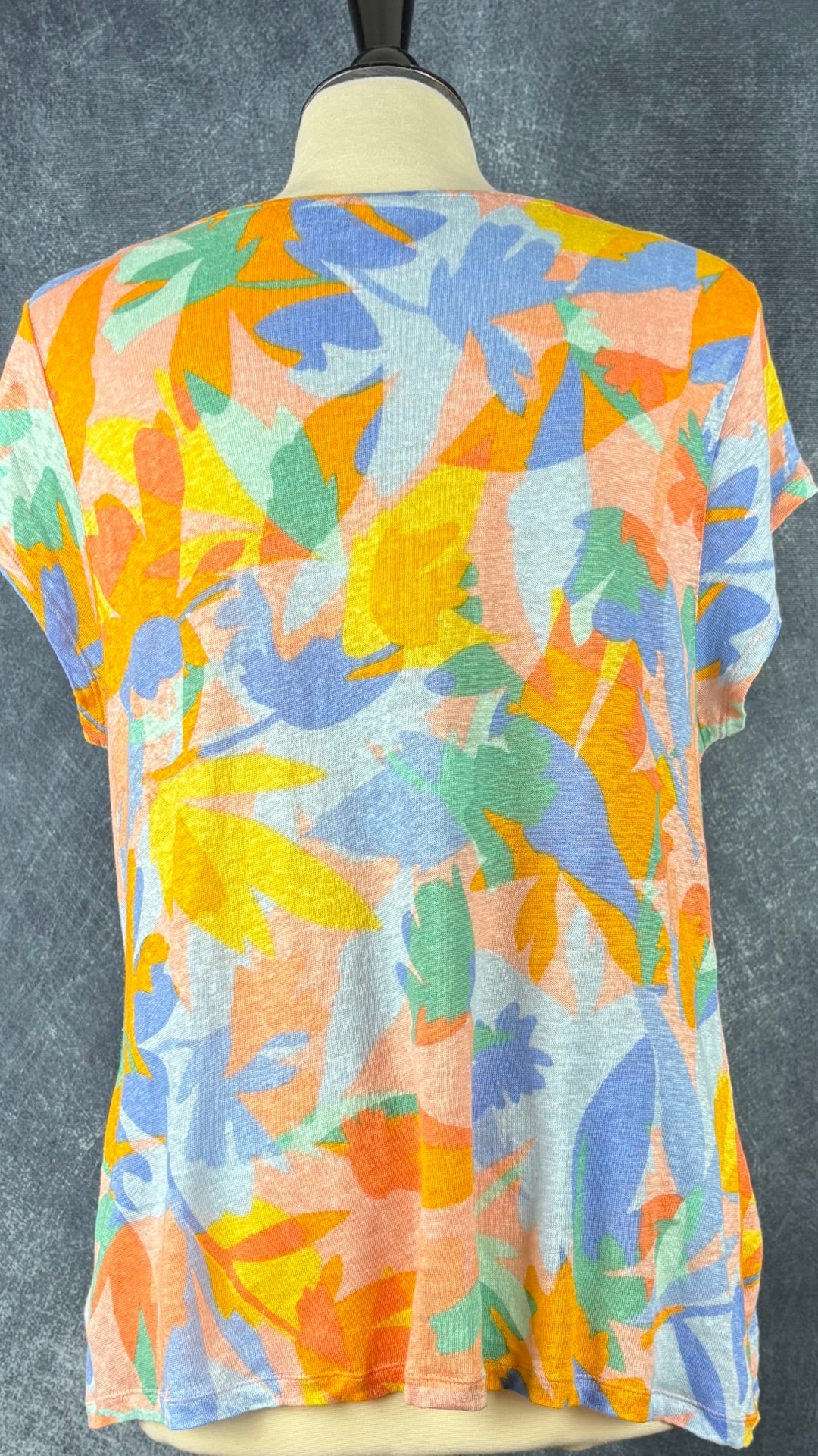 Chandail en lin coloré avec large col baveux Joie, taille xl (peut aussi convenir à large). Vue de dos.