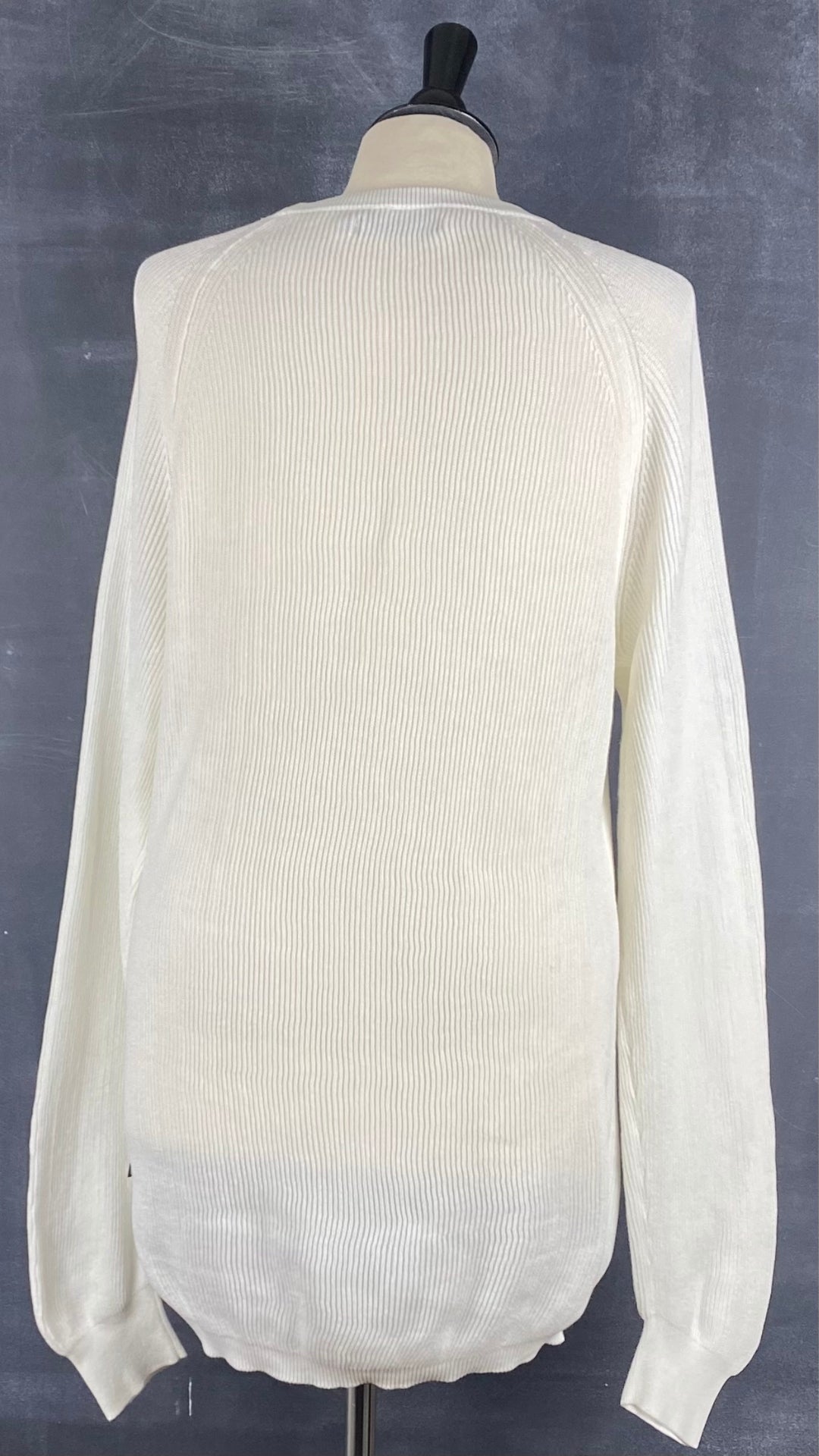Chandail manche raglan en tricot de coton Matinique, taille xl. Vue de dos.