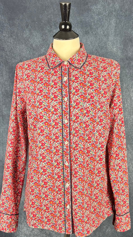 Chemisier à motifs floraux Liberty de J.Crew, taille 12 (m/l). Vue de face.