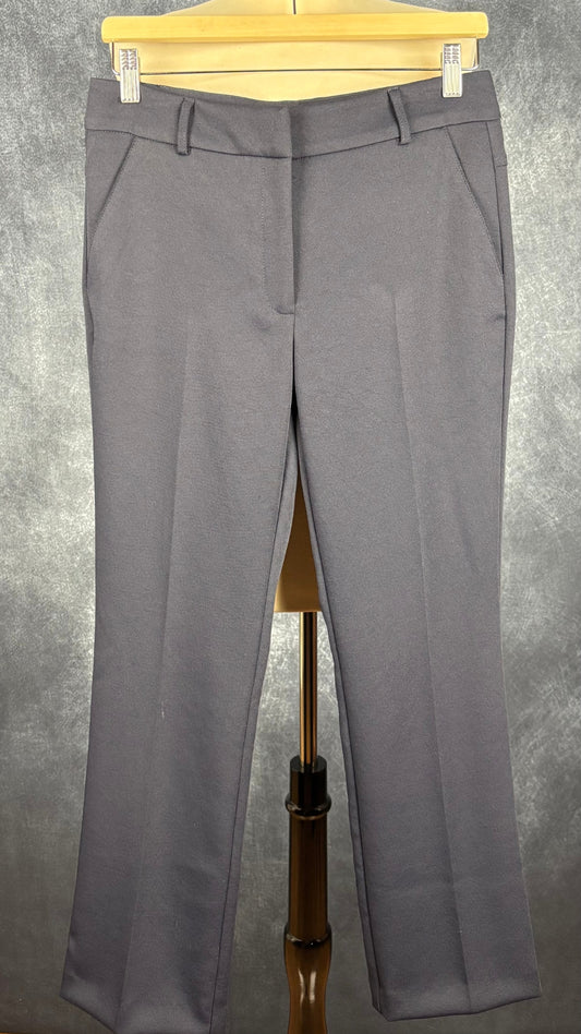 Pantalon classique marine foncé à jambe droite Iris Setlakwe, taille 2. Vue de face.