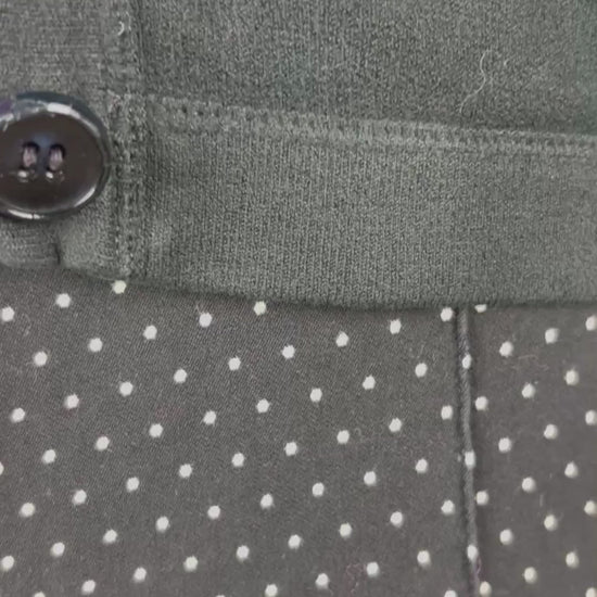 Pantalon ajusté extensible à pois Cambio, taille estimée à small. Vue de la vidéo qui présente tous les détails du pantalon.