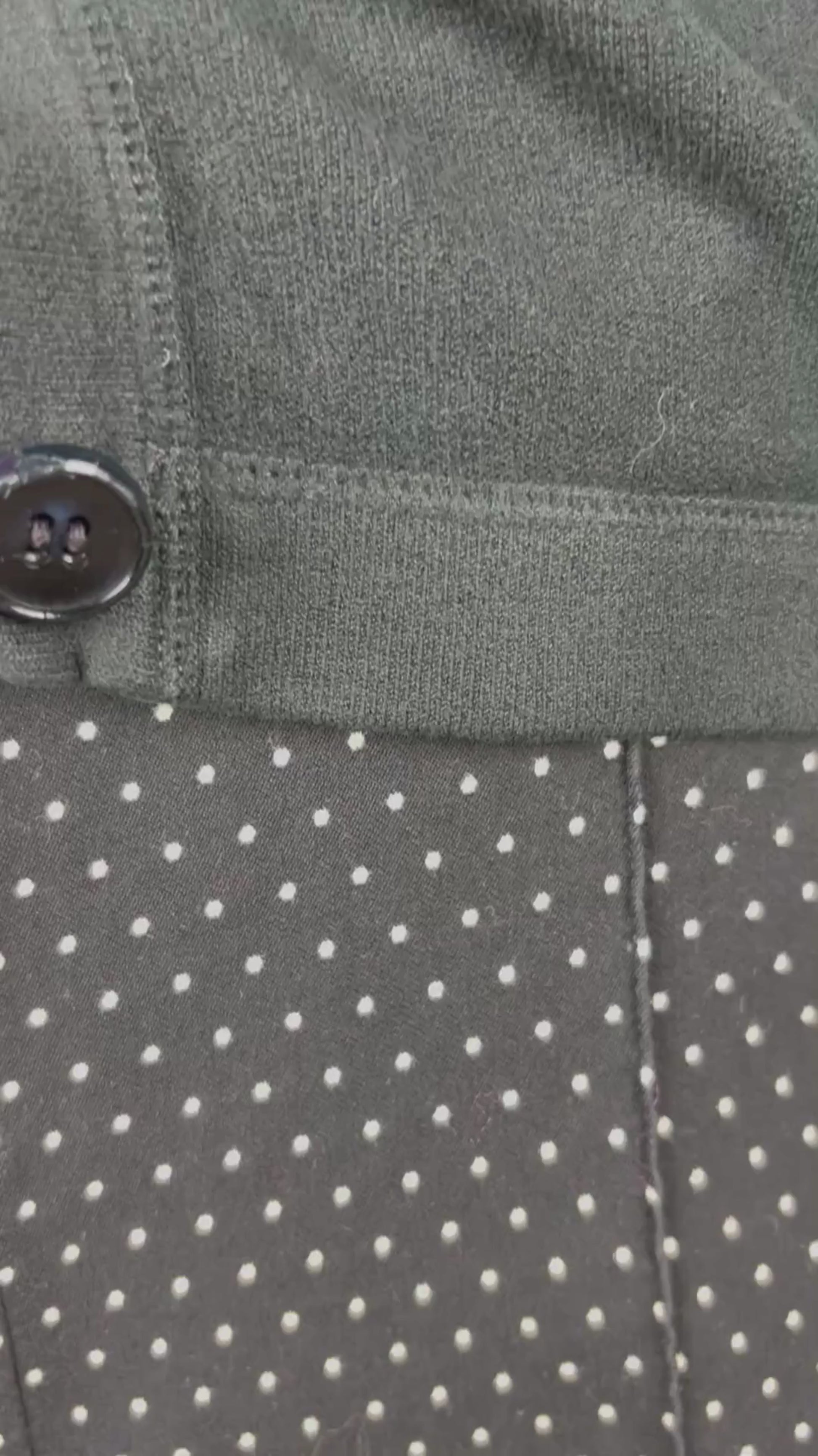 Pantalon ajusté extensible à pois Cambio, taille estimée à small. Vue de la vidéo qui présente tous les détails du pantalon.