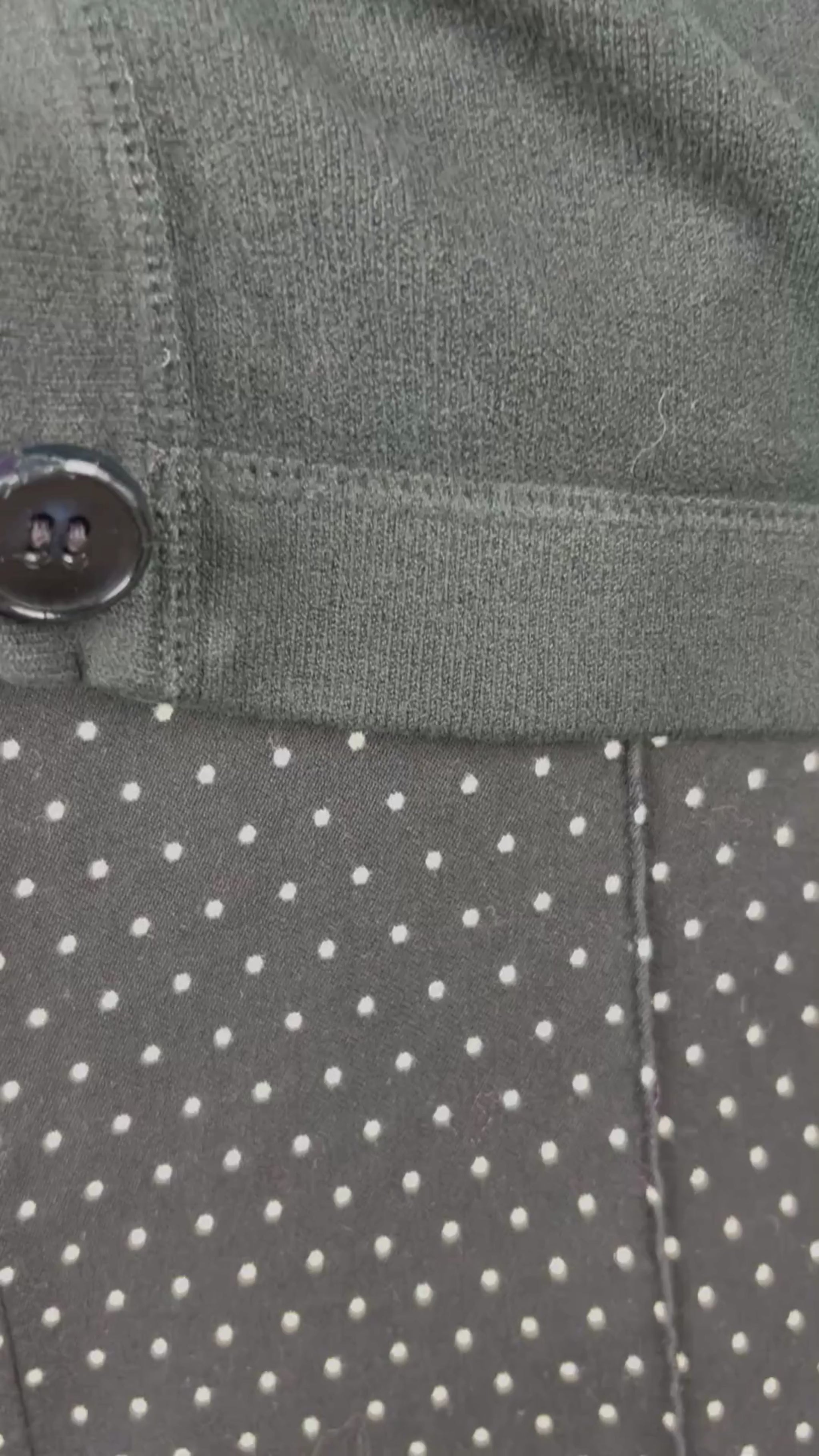 Pantalon ajusté extensible à pois Cambio, taille estimée à small. Vue de la vidéo qui présente tous les détails du pantalon.
