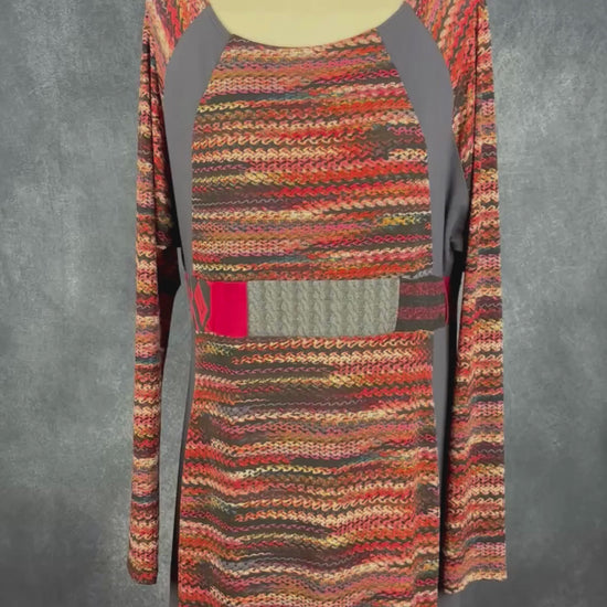 Robe colorée à motifs et texture extensible Myco Anna, taille xxl (l/xl). Vue de la vidéo qui présente tous les détails de la robe.