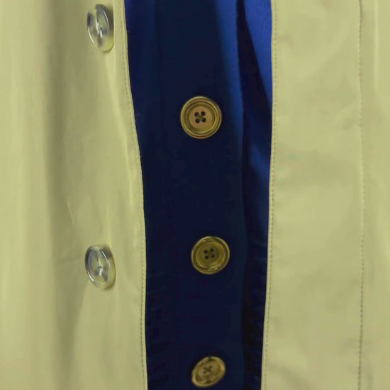 Cardigan bleu vif en fin tricot avec gros boutons dorés Jones New York Signature, taille xl. Vue de la vidéo qui présente tous les détails du cardigan.