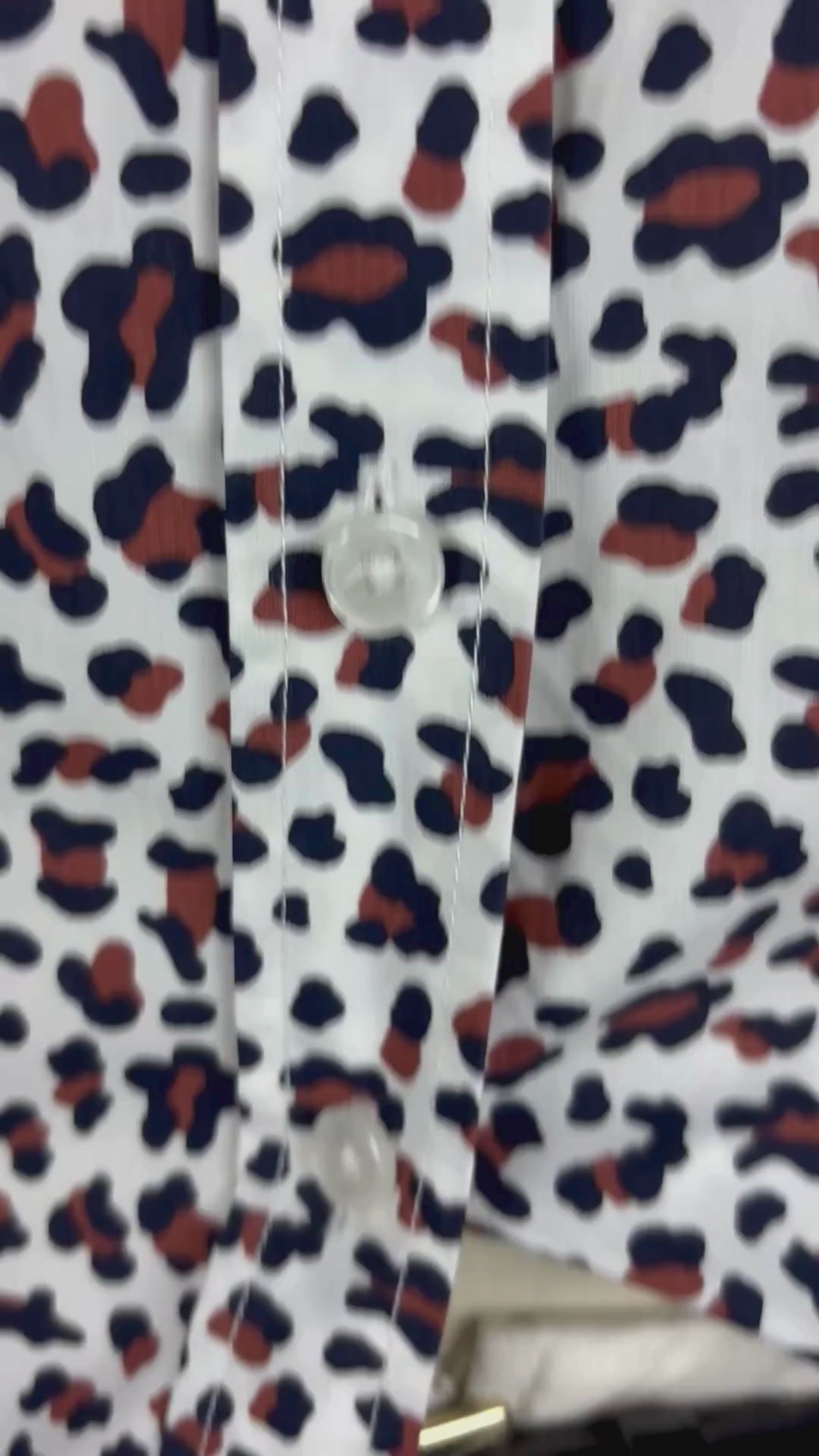 Chemisier à motifs animaliers en coton Boden, taille 6p. Vue de la vidéo qui présente tous les détails du chemisier.