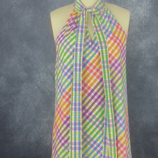 Robe bain de soleil colorée en coton J.Crew, taille 4 (s). Vue de la vidéo qui présente tous les détails de la robe.