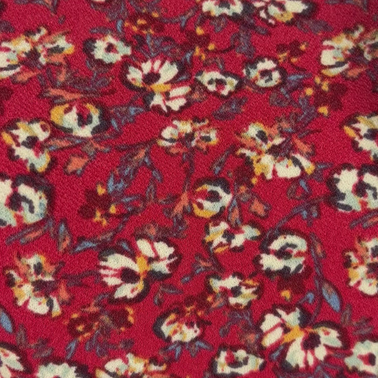 Robe rose melon à motif floral extensible, Free People, taille medium (qui fait aussi small). Vue de la vidéo qui présente tous les détails de la robe.