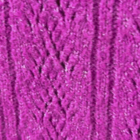 Chandail en tricot rose-mauve à col en V Joie, taille 2X (xl). Vue de la vidéo qui présente tous les détails du chandail.