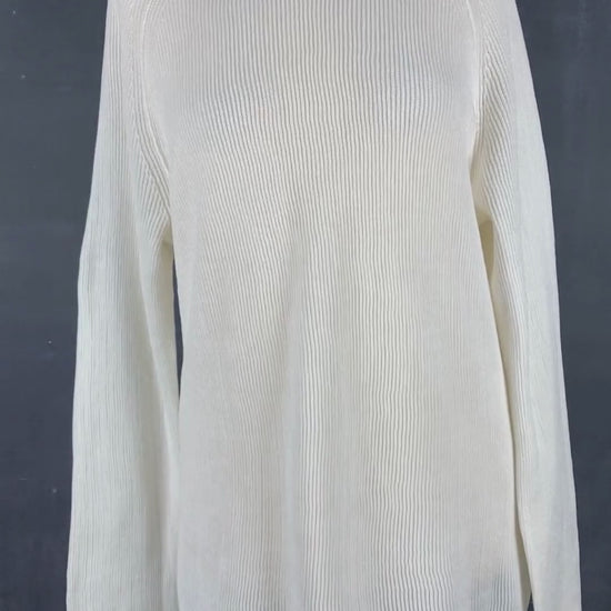 Chandail manche raglan en tricot de coton Matinique, taille xl. Vue de la vidéo qui présente tous les détails du tricot.