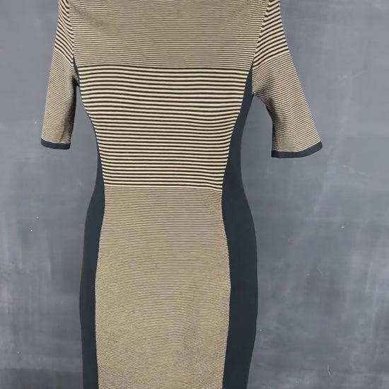 Robe ajustée en tricot à rayures Rag & Bone, taille small. Vue de la vidéo qui présente tous les détails de la robe.