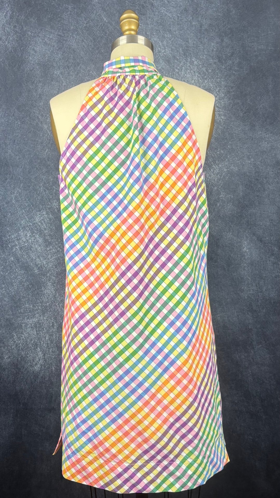 Robe bain de soleil colorée en coton J.Crew, taille 4 (s). Vue de dos.