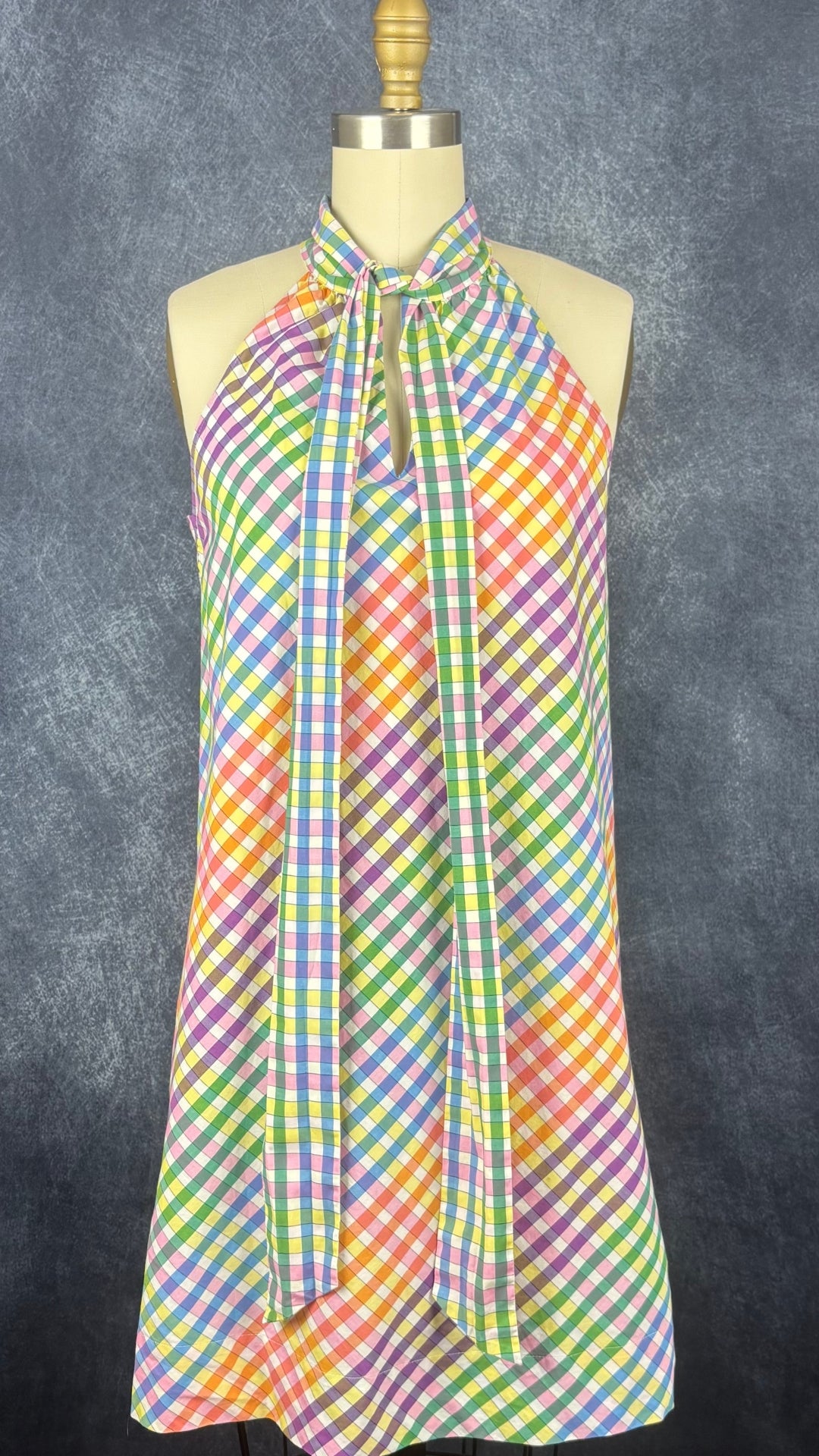 Robe bain de soleil colorée en coton J.Crew, taille 4 (s). Vue de face.