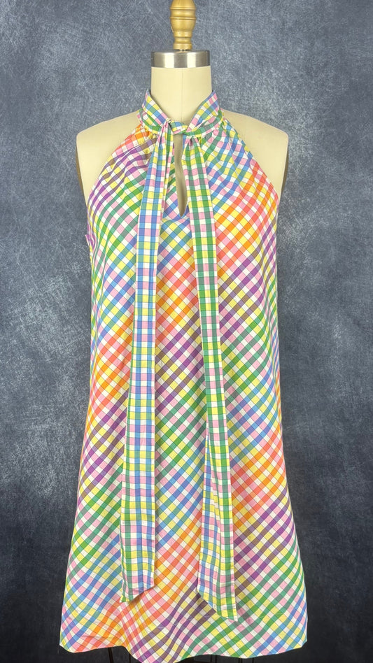 Robe bain de soleil colorée en coton J.Crew, taille 4 (s). Vue de face.