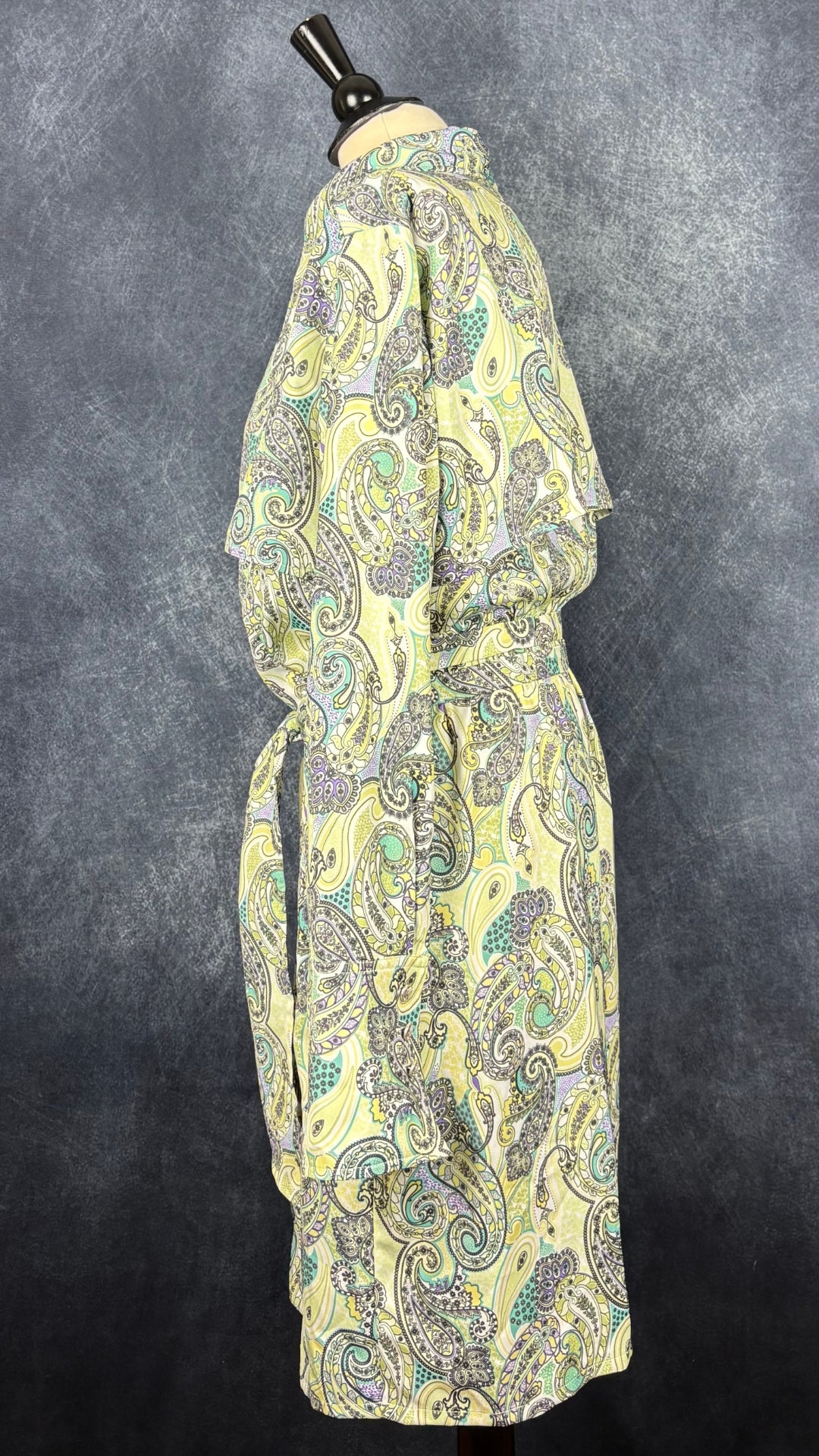 Robe colorée à motifs paisley et col chemisier Joelle, taille xl. Vue de côté.