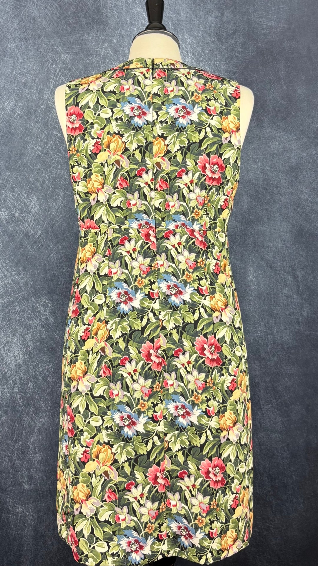 Robe droite florale Tristan, taille 8. Vue de dos.