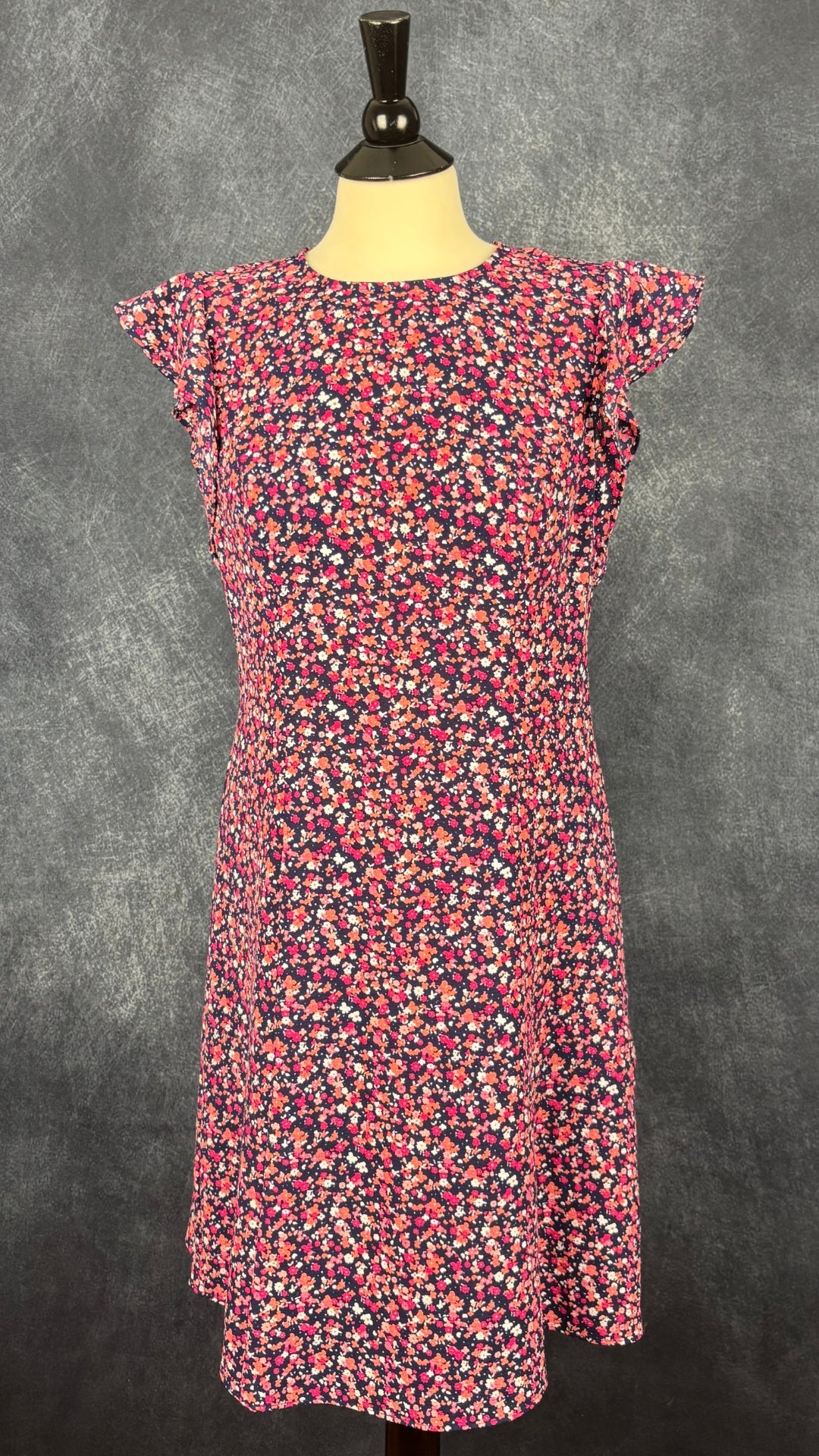 Robe fleurie manches à volants Michael Kors, taille medium. Vue de face.