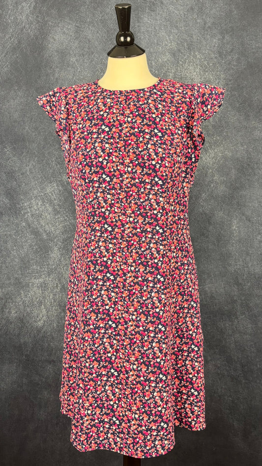 Robe fleurie manches à volants Michael Kors, taille medium. Vue de face.
