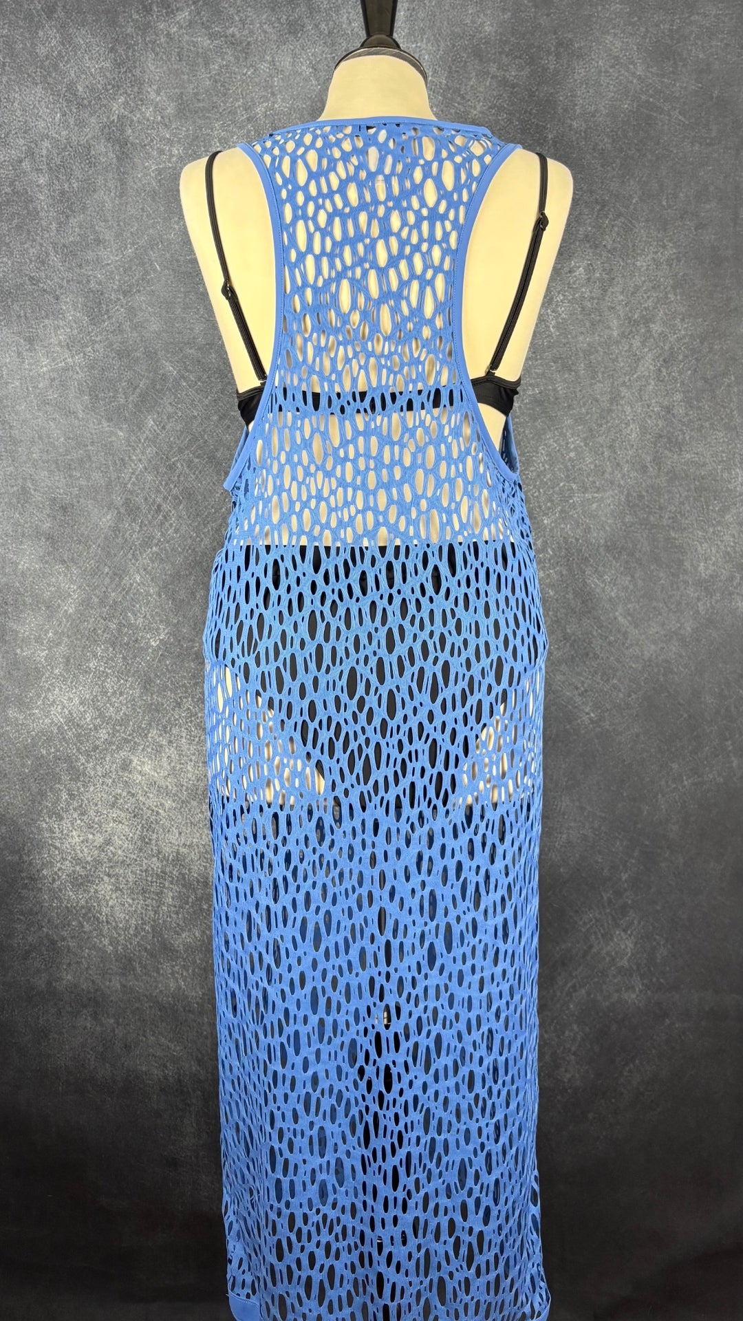 Robe de plage bleue Shan, taille 8. Vue de dos.
