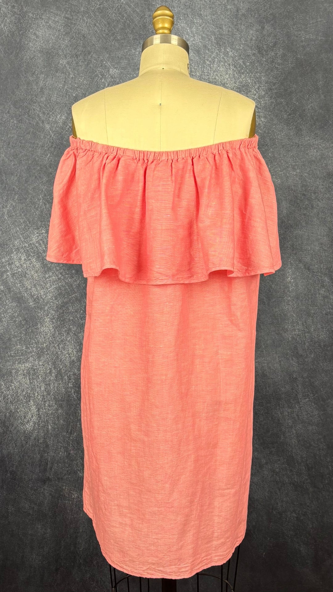 Robe rose à encolure dégagée neuve en lin et coton J.Crew, taille xs. Vue de dos.