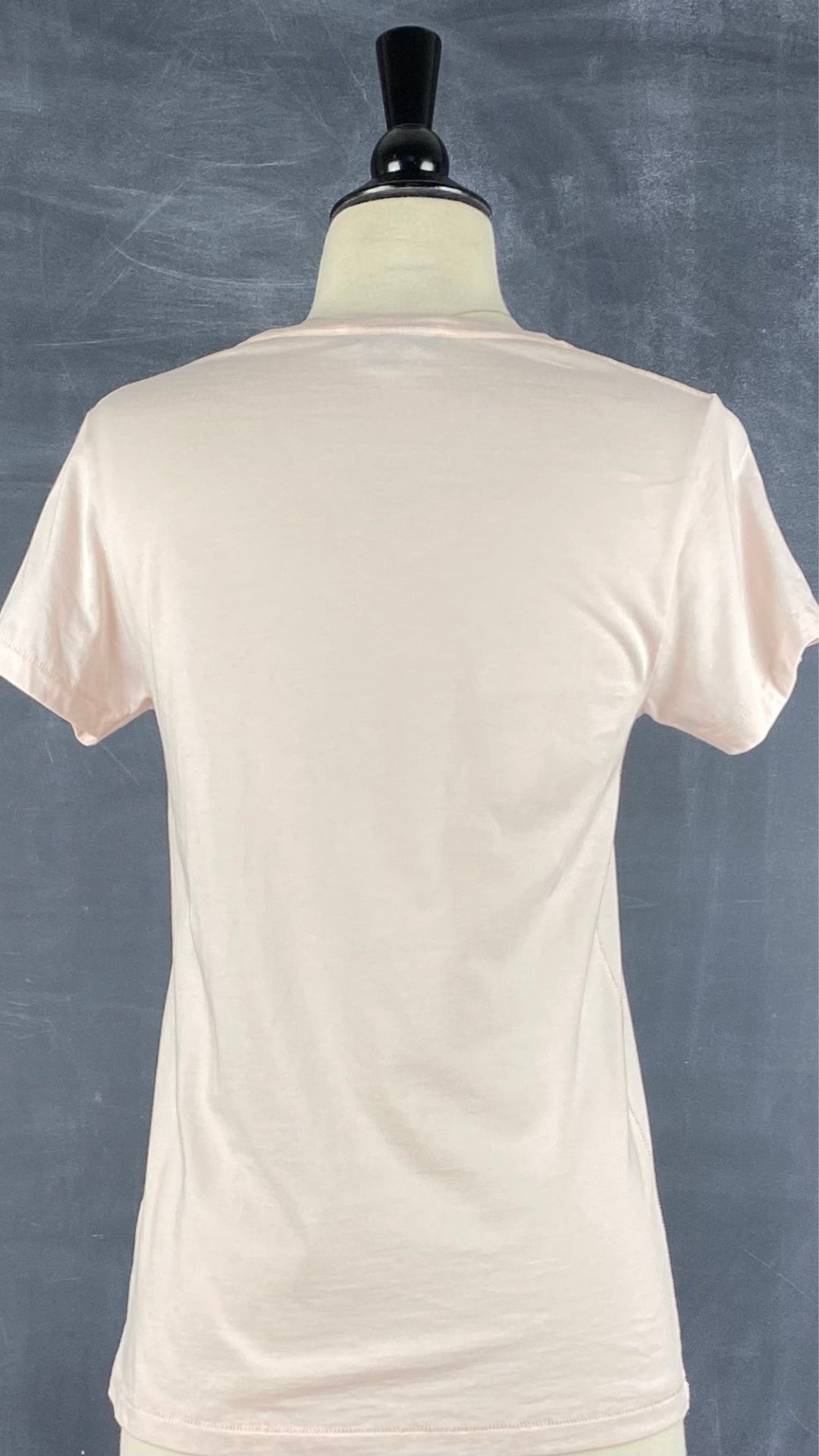 T-shirt rose doux en coton pima Tristan, taille xs. Vue de dos.