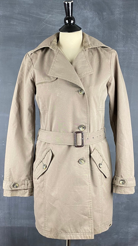 Trench neuf taupe Tom Tailor taille small. Vue de face.